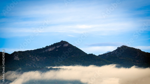 brouillard au bas de montagnes dans le Vaucluse