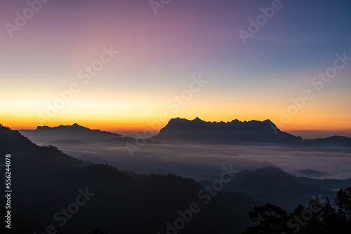 Wallpaper Mural Majestic view of Doi Luang Chiang Dao in northern Thailand, the third highest mountain in Thailand, seen with beautiful dramatic clouds and colorful sky Torontodigital.ca
