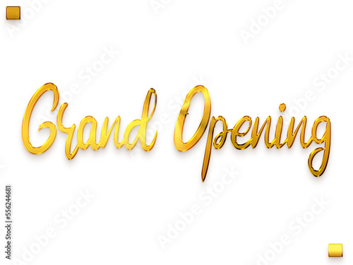 Grand Opening Gold Text Stylish Cursive Calligraphy Transparent PNG