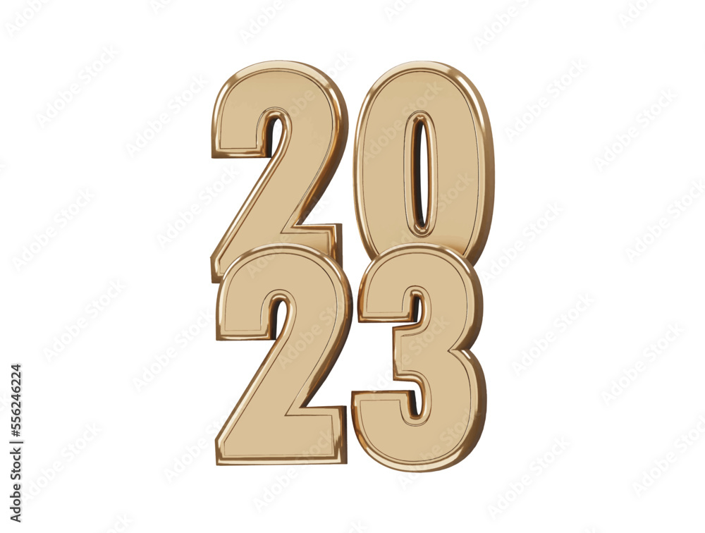 Realistic 3d rendering 2023 new year text effect Realistic 3d rendering 2023 new year text effect