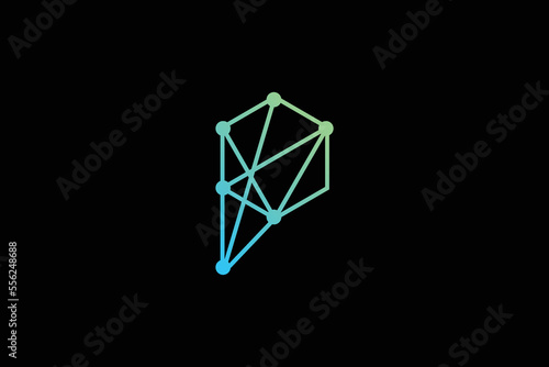 Minimal Awesome Trendy Professional Letter P Tech Logo Design Template On Black Background © Logo Peak