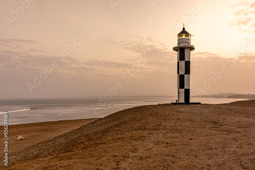 lighthouse on the ocean coast. copy space