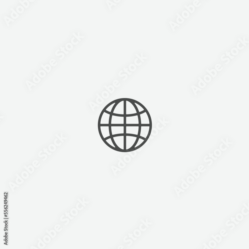 Globe icon  Earth symbol  world symbol   website icon for contact sections