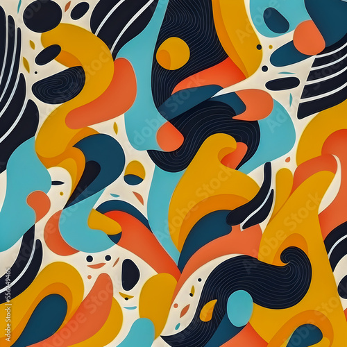 Hand drawn flat design abstract doodle pattern