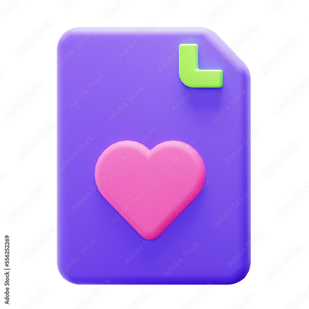 3D Render Favorite File Icon