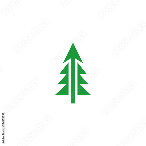 Christmas tree combination with up arrow. Logo design.