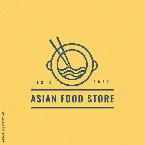 asian food ramen logo minimal design restaurant noodle bowl spicy