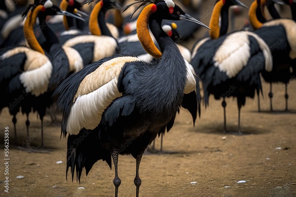 Obraz premium Black Necked Crane Festival, Bhutan