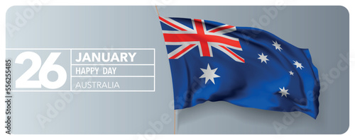 Australia happy day greeting card, banner vector illustration.