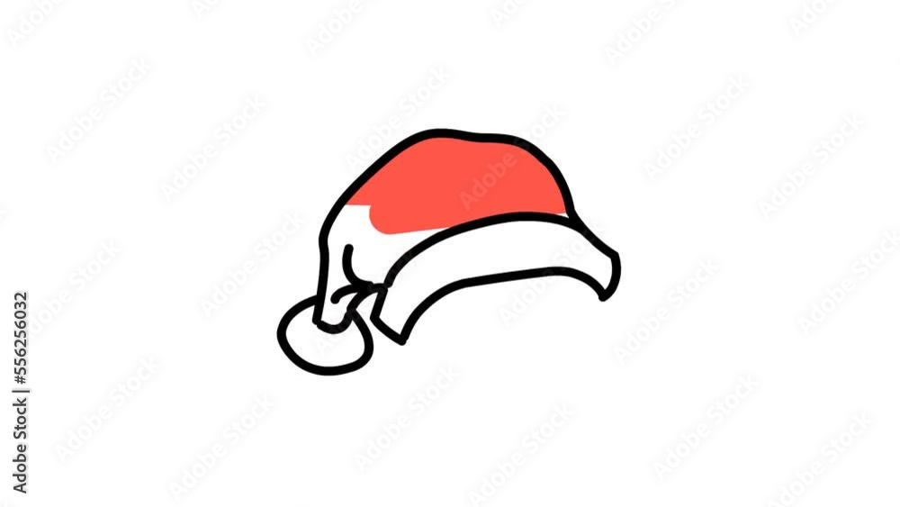 santa christmas hat, cap sketch and 2d animation santa christmas hat, cap sketch and 2d animation