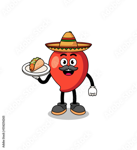Character cartoon of chili pepper as a mexican chef