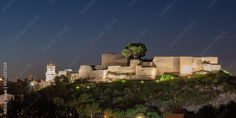 Castle Ruins at Oropesa del Mar, Spain at night