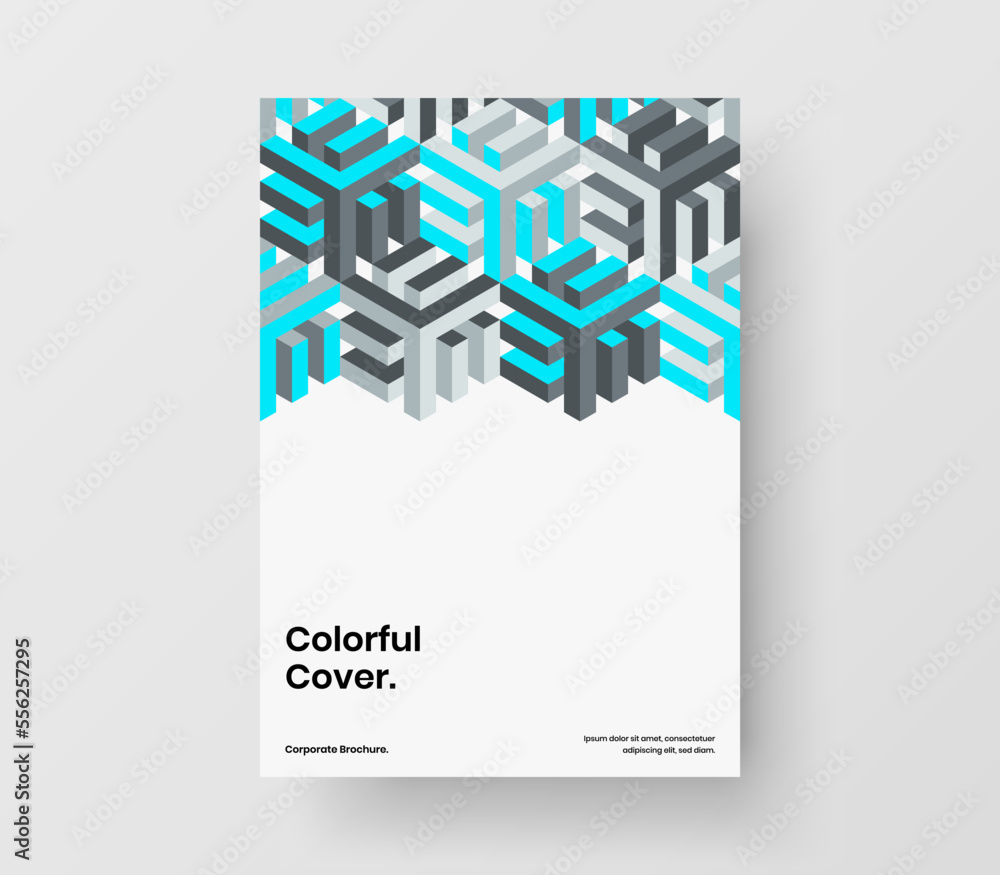 Creative annual report A4 design vector illustration. Original geometric tiles cover template. Creative annual report A4 design vector illustration. Original geometric tiles cover template.