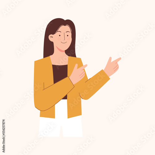 Woman with pointing fingers 
