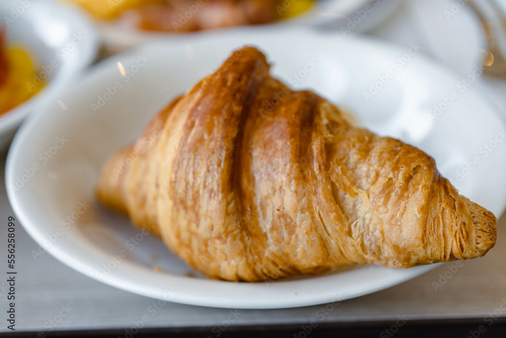 Freshly baked croissants for breakfast Freshly baked croissants for breakfast
