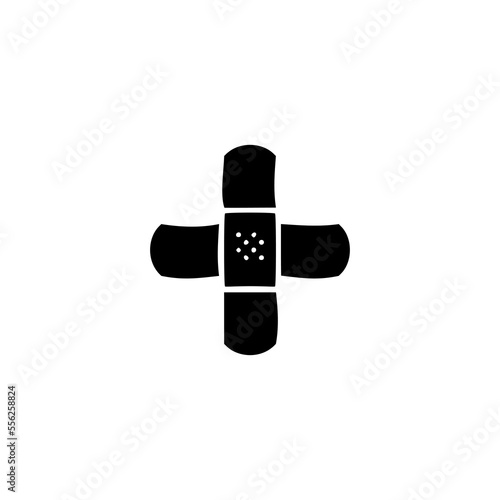Adhesive plaster hand drawn icon