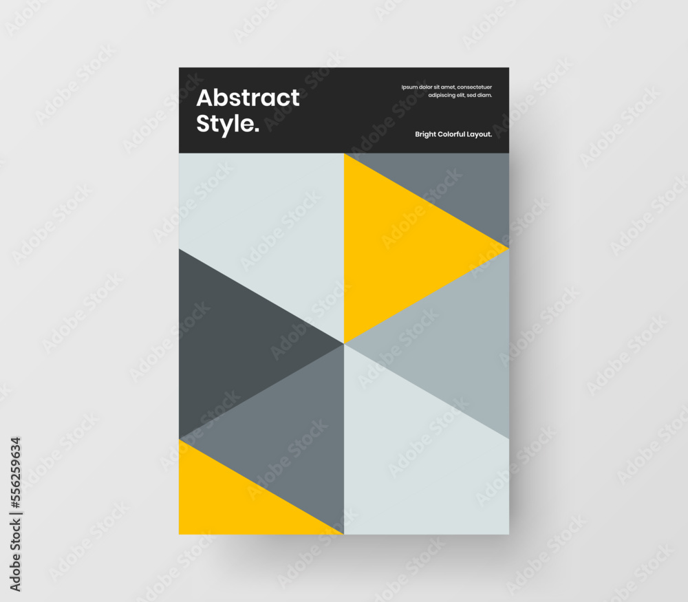 Amazing mosaic hexagons corporate identity illustration. Modern leaflet vector design template.
