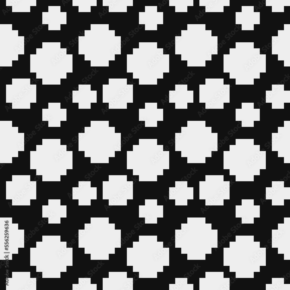 Abstract seamless fashion trend pattern fabric textures, black and white pattern, pixel art vector monochrome illustration. Design for web and mobile app. Abstract seamless fashion trend pattern fabric textures, black and white pattern, pixel art vector monochrome illustration. Design for web and mobile app.