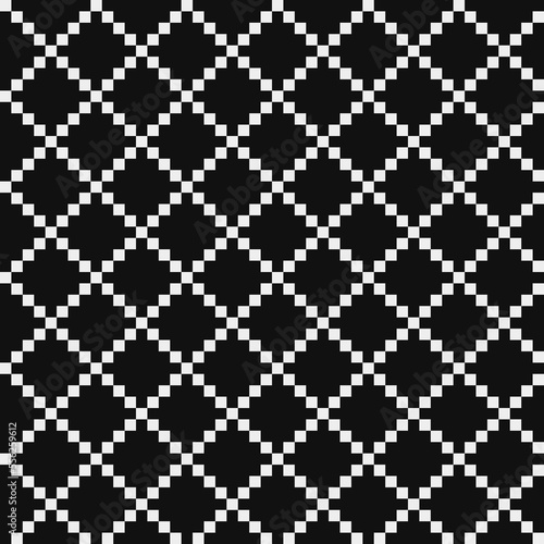 Abstract seamless fashion trend pattern fabric textures, black and white pattern, pixel art vector monochrome illustration. Design for web and mobile app.
