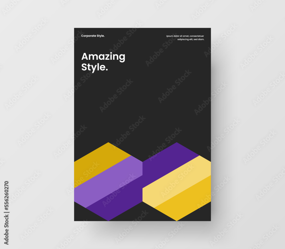 Amazing geometric hexagons postcard concept. Unique poster A4 vector design layout. Amazing geometric hexagons postcard concept. Unique poster A4 vector design layout.