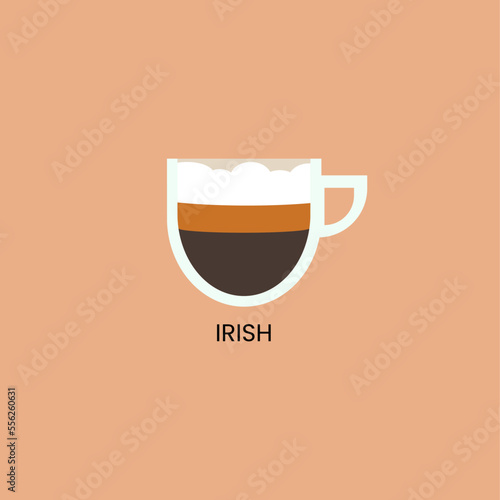 Delicious irish coffee icon. Drink vector illustration design