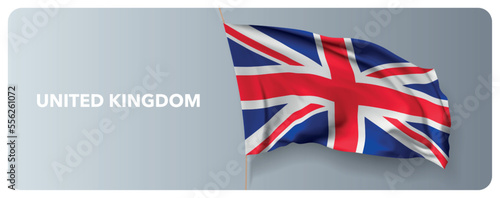United Kingdom happy holiday greeting card, banner vector illustration
