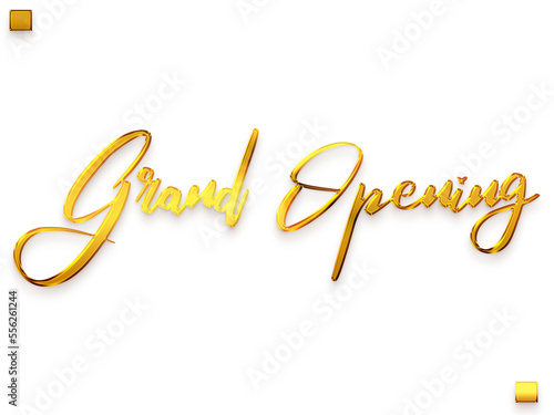 Grand Opening Gold Text Cursive Typography PNG Transparent 