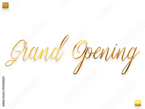 Grand Opening Gold Text Cursive Typography Transparent PNG