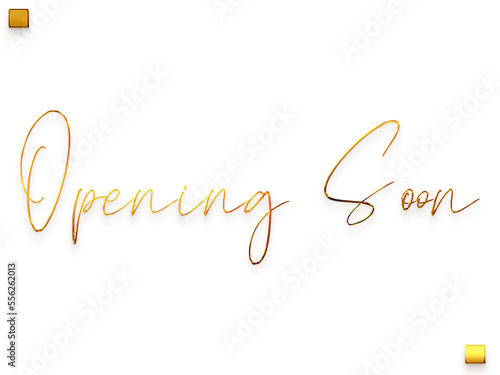 Opening Soon Invitation of Transparent PNG Gold Typography Cursive Text
