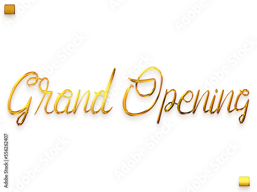 Grand Opening Invitation of Transparent PNG Gold Calligraphy Cursive Text