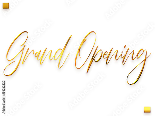Grand Opening Invitation of Transparent PNG Gold Calligraphy Text