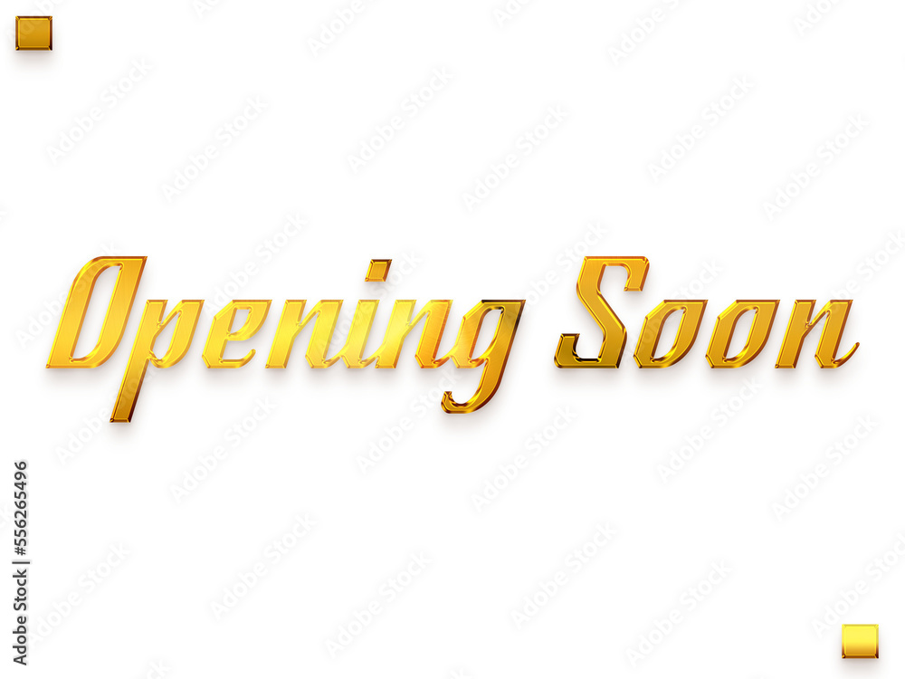 Fototapeta premium Opening Soon Invitation of Transparent PNG Gold Bold Calligraphy Text