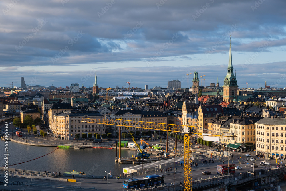 Panorama of old town/historic district of Stockholm, Sweden