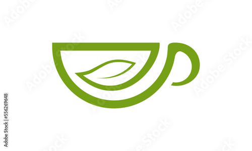 vector logo tea.Green Tea Logo.Tea Cup