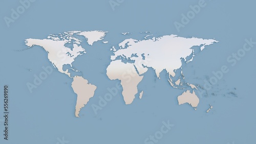 3D World map or Earth map on blue ocean background  3d rendering 03