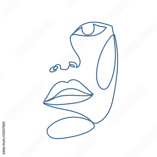 Woman Monoline Face Portrait Abstract Aesthetic Minimalist Poster Decoration Element Icon Vector Illustration Pattern Background