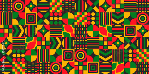 black history month 2023 background. African American History or Black History Month. Juneteenth Independence Day Background.  Freedom or Emancipation day. Neo Geometric pattern concept