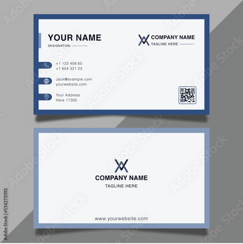 card template modern blue color business card design