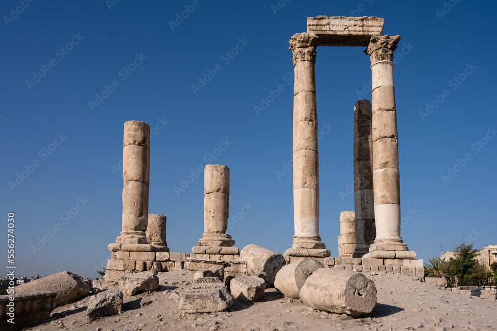 Temple of Hercules in Amman, Ancient Roman Ruins on the Amman Citadel in Jordan