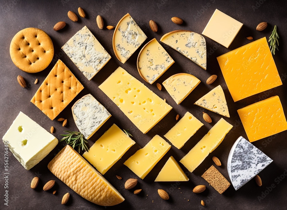 lots of different types of cheese Stock Photo Adobe Stock