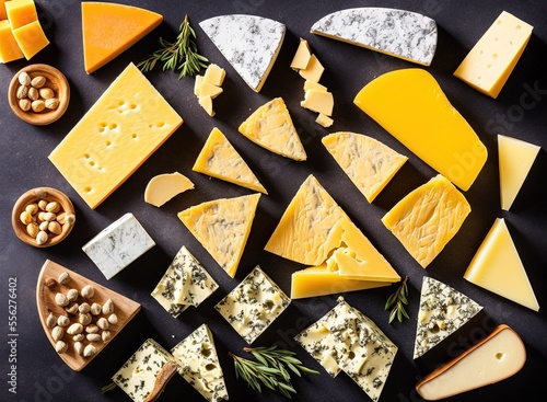 lots of different types of cheese