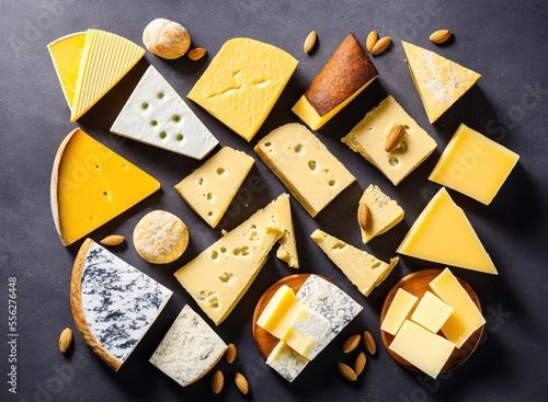 lots of different types of cheese