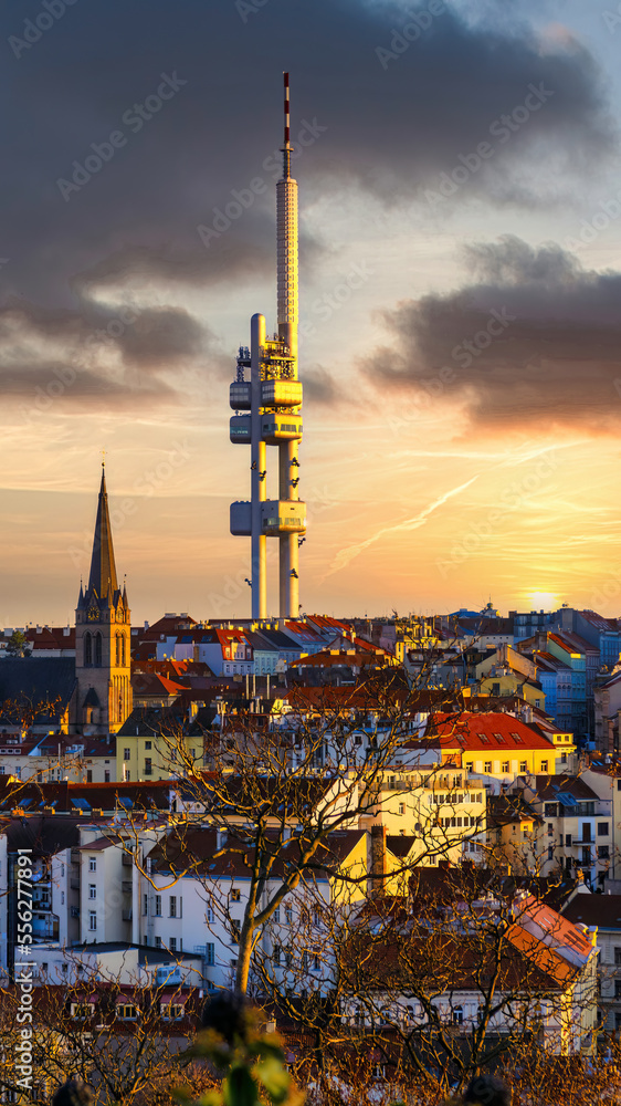 Obraz premium czech, prague, europe, television tower