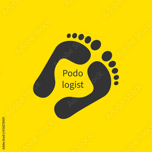 Podologist logo, pedicure salon, foot health icon
