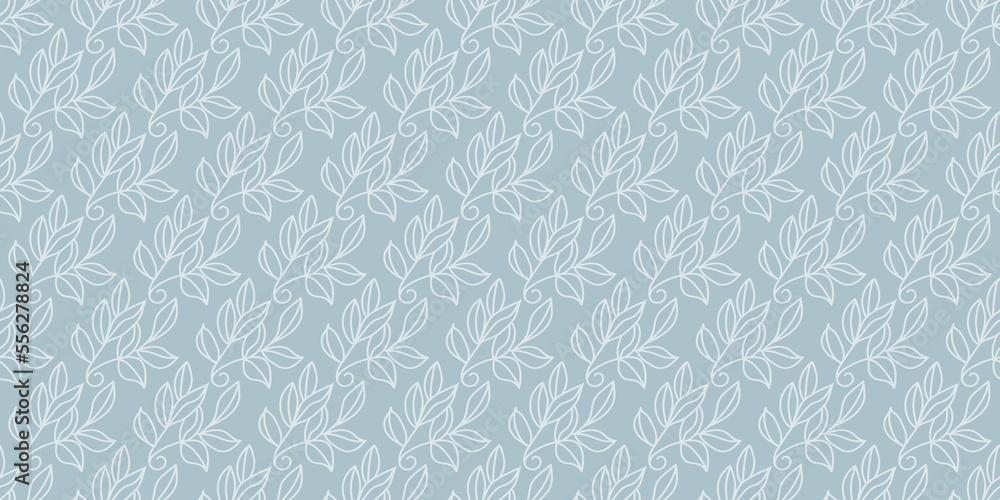 Background pattern with floral elements on blue background for seamless wallpaper - vector illustration Background pattern with floral elements on blue background for seamless wallpaper - vector illustration