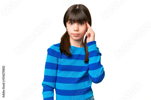 Wallpaper Mural Little caucasian girl over isolated background thinking an idea Torontodigital.ca
