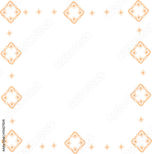 frame in illustrator, golden color, flower theme