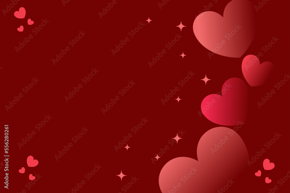 Design of valentine background, red and pink colors, copy space area