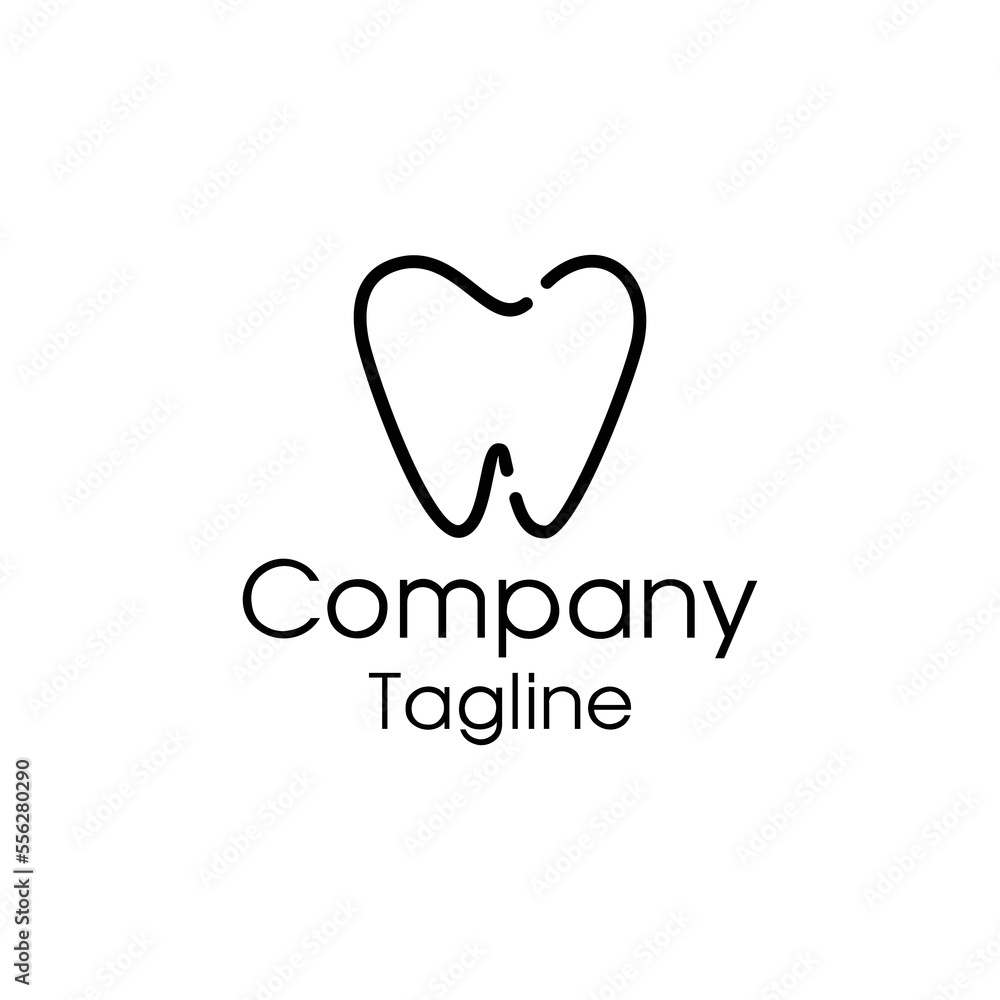line art of dental logo design