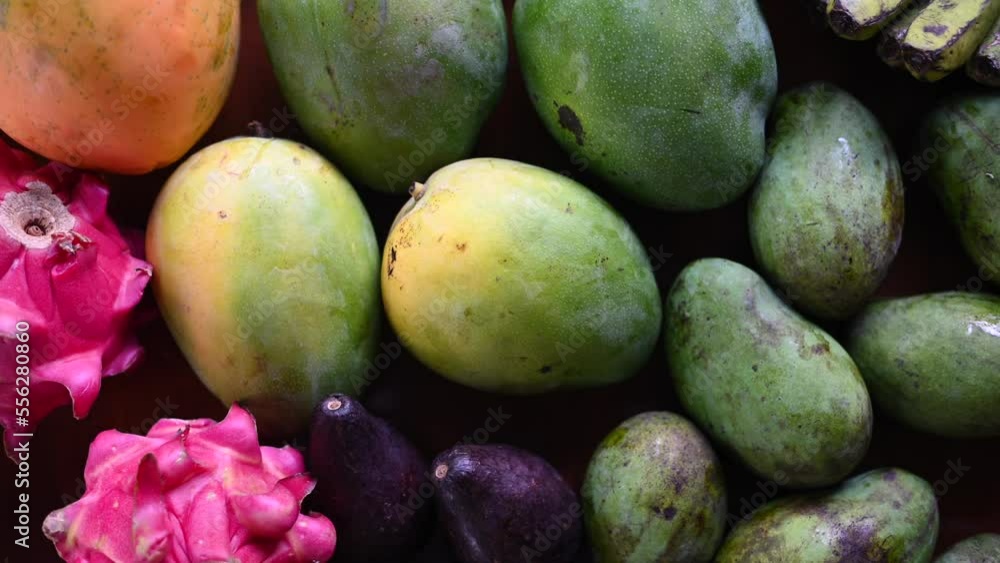 Set of Balinese fruits and vegetables . Flat lay Set of Balinese fruits and vegetables . Flat lay